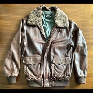 Orvis Spirit II leather flight bomber jacket Medium